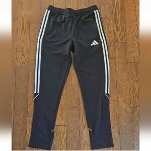 Adidas kids black tapered leg track pants size 13-14